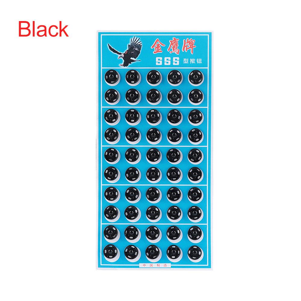 

50 Pairs/set Clothes Shirts Stud Stainless Steel Snap Buttons Fasteners Metal Press Button чорний