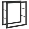 VidaXL Portant de bois de chauffage noir 55x30x61 cm acier, porte-bûches, étagère à bois, support de stockage de bois de 4018464