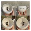 350ml Ceramic Cup with Hidden 3D Animal Handmade Figurine Mug Cartoon Rabbit Dog Cat Coffee Cup Beverage Holder