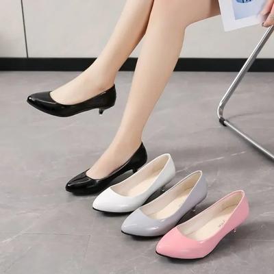 Fashion Office Work Pumps Women Shoes Elegant Heeled Women Stiletto Party Pointed Toe Pu Patent Leather Thin Heels Shoes