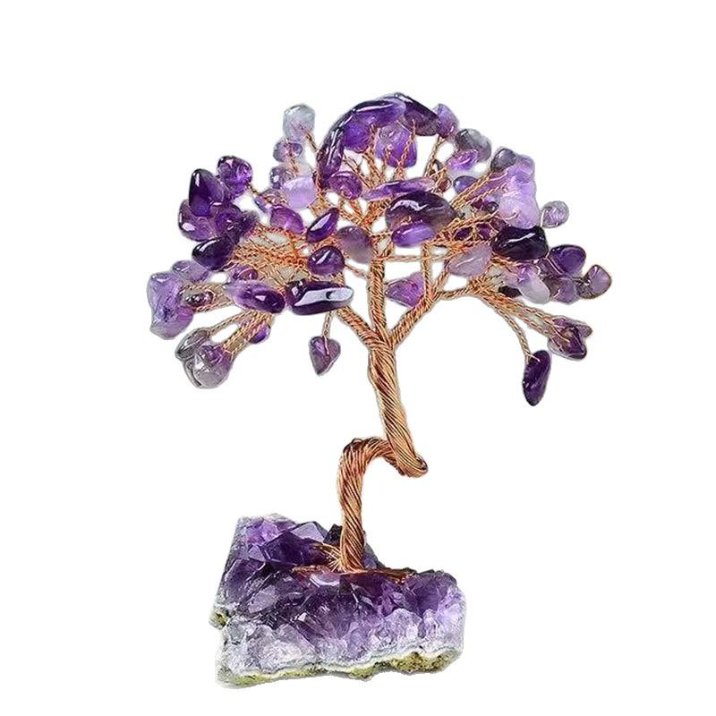 Amethyst Money Tree Crystal Cluster - Wealth Attraction Decoration