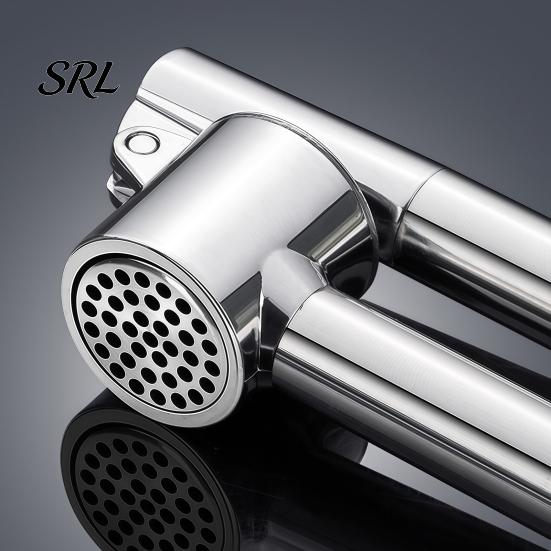 High Efficiency Garlic Crusher Stainless Steel Presser, Effortless Extended Handle Ginger Manual And Press Masher, Easy Squeeze Mincer for Kitchen