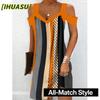 Fashion Summer Spring V-Neck Short Sleeve Casual Dresses