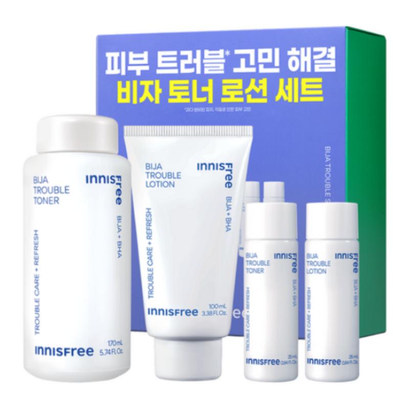 Innisfree Bija Trouble Toner & Lotion Set 170ml + 25ml + 100ml + 25ml