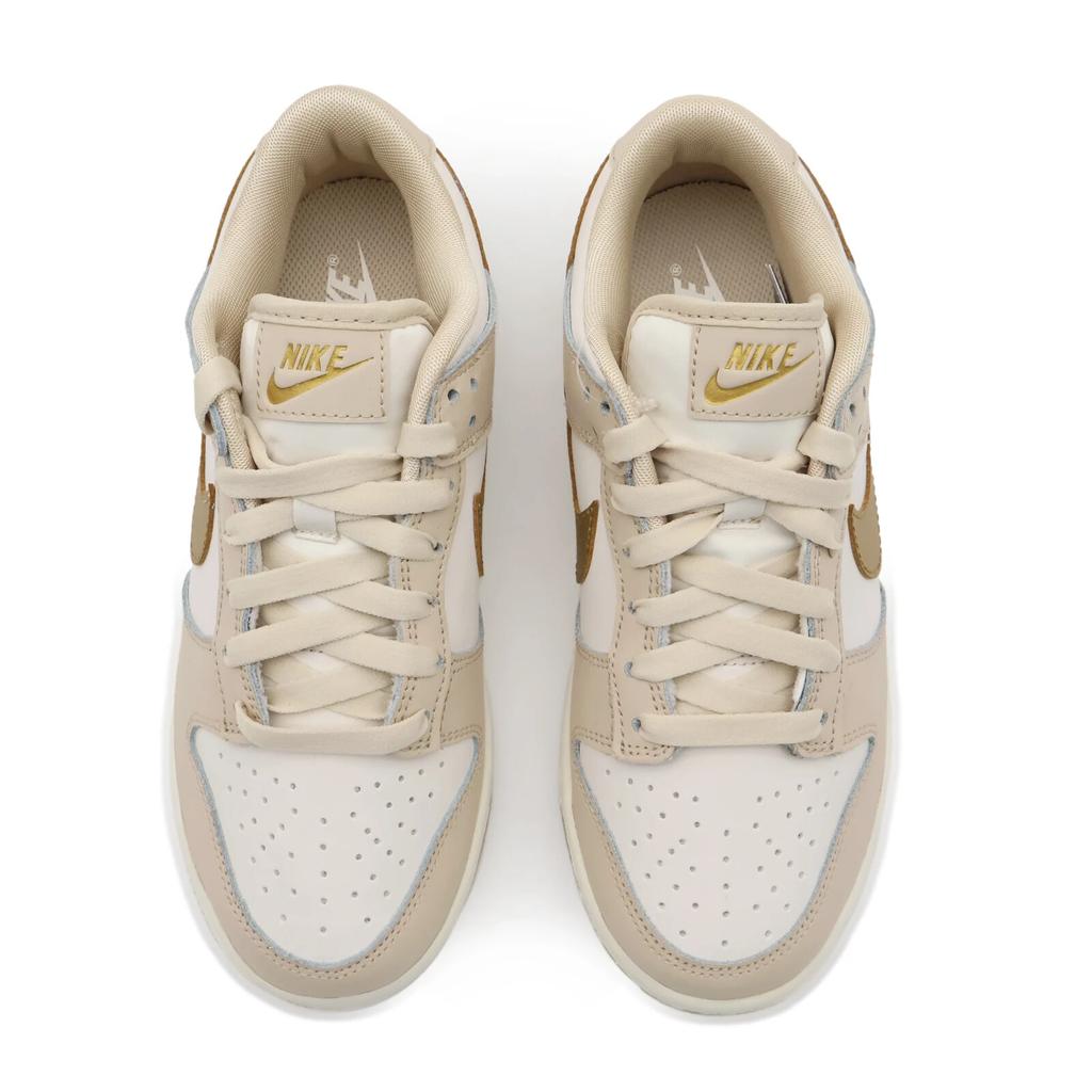 DX5930-001 Nike Dunk Low Phantom Metallic Gold Swoosh Sail Sanddrift (Women's)