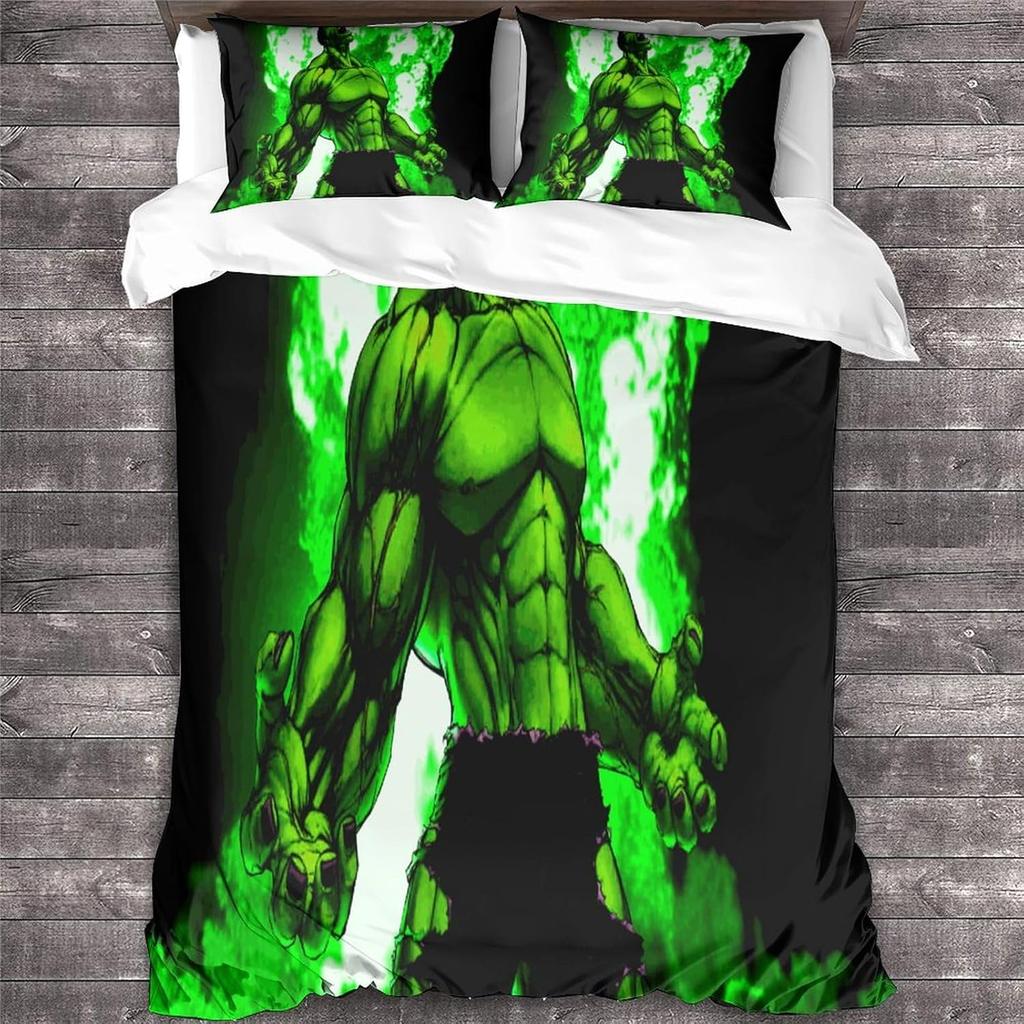 Set Copripiumino Hulk Per Bambini Ragazzi Adulti Copripiumini Set Biancheria da Letto Matrimoniale Con Federe Morbido Microfibra Set Copripiumino