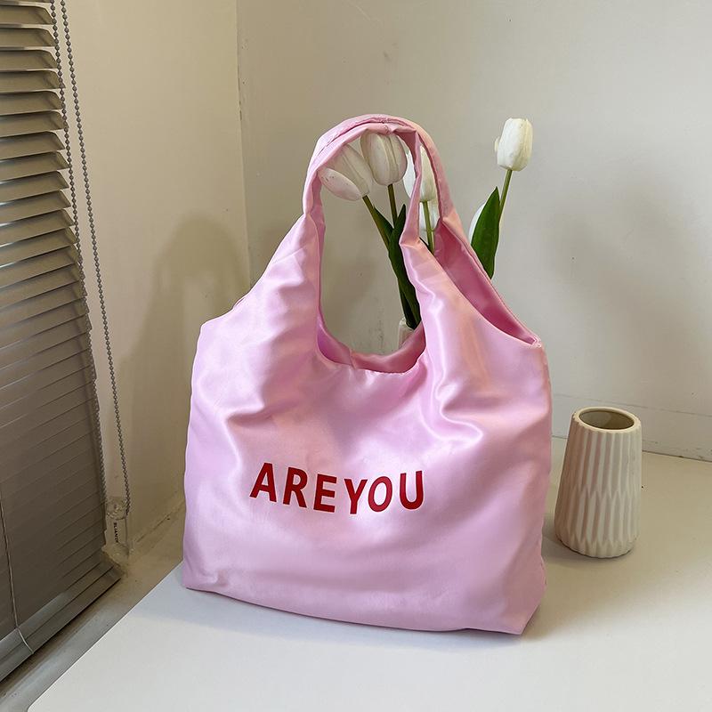 Niche Summer Thin Letter Bag Sweet and Fresh Large Capacity Shoulder Portable Tote Bag Shopping