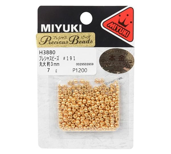 

Miyuki Precious Beads, Large Round, 3mm, #191, Real Gold Plated, H3880