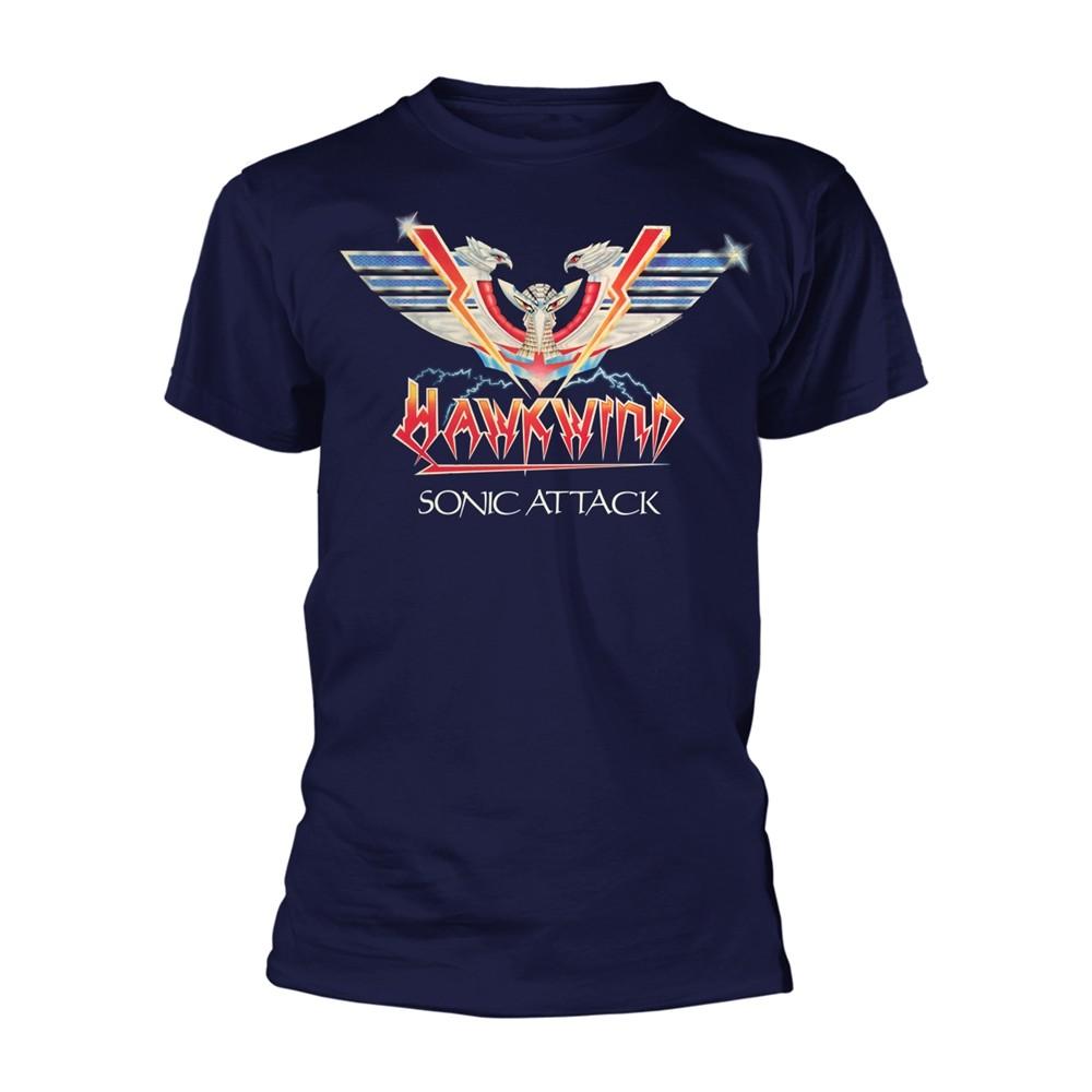 HAWKWIND - SONIC ATTACK (NAVY) BLUE T-Shirt Small XXXL