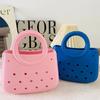 Women Summer Beach Bag Summer EVA DIY Waterproof Beach Basket Picnic Outdoor Travel Tote Handbag For Swimming Vacation Shopping