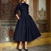 ZANZEA Women Casual Round Neck 3/4 Sleeve Elegant A-Line Dress