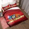 A Cute, Cartoon-style Tom and Jerry Themed Printed Bedding Set, Including a Duvet Cover and Pillowcases. An Ideal Holiday Gift