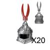 MOC Medieval Castle Knight Figures Waffen Accessories Flame Helmet Shoulder Armor Sword Toy