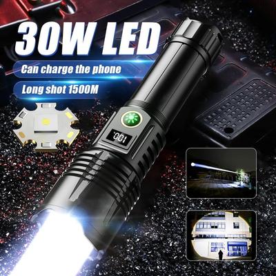 Lampe de poche super puissante de 1 000 000 lumens, torche portable rechargeable, lampe étanche, lanterne de camping et de pêche