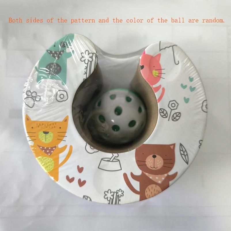 Magic Organ Cat Scratching Board Foldable Corrugated Paper Cat Toy with Bell Ball Interactive Grinding Claw Toy