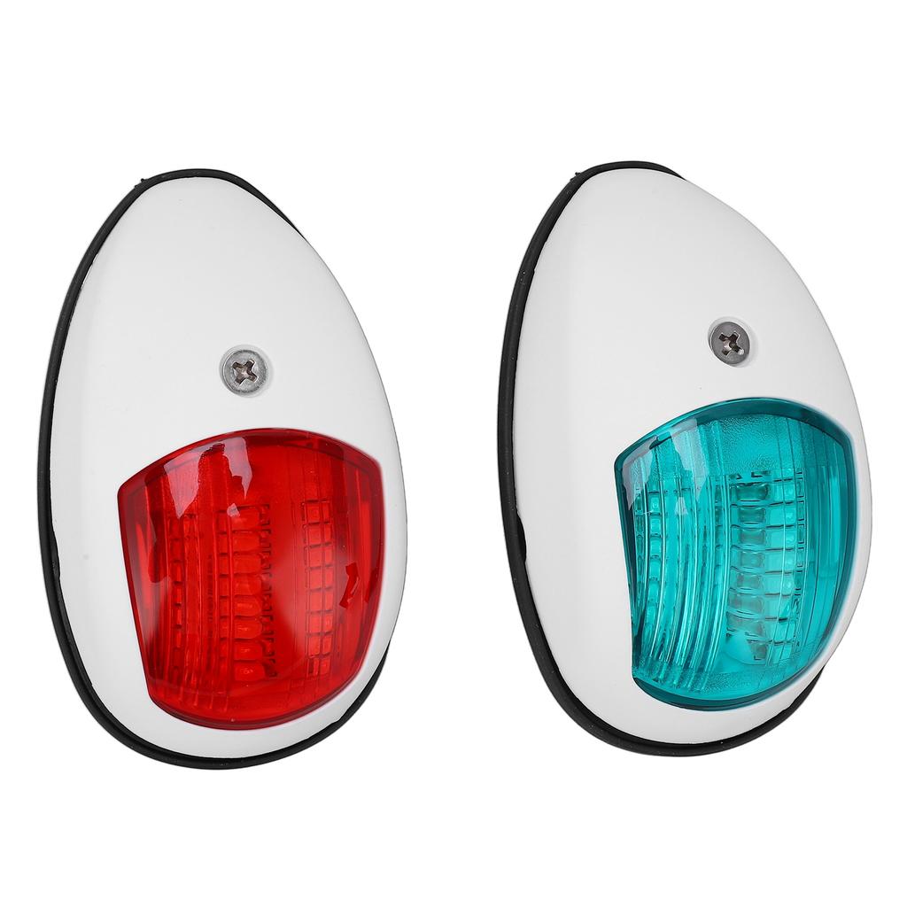 2Pcs IP66 Marine Sailing Signal Light DC 12V 3W LED Navigation Lamp Red Green Light for Yacht BoatWhite