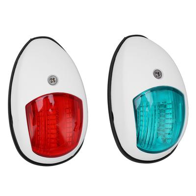 2Pcs IP66 Marine Sailing Signal Light DC 12V 3W LED Navigation Lamp Red Green Light for Yacht BoatWhite