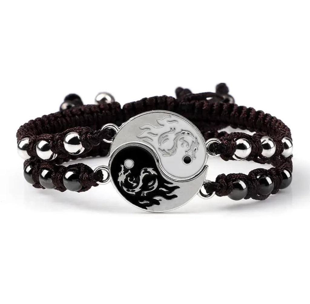 Brățară Magnetică Tai Chi Dragon Totem Yin Yang - Accesoriu de Cuplu Unisex la Modă