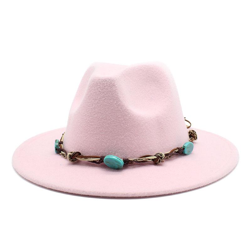 Emerald Western Region Style Top Hat Resin Accessories Jazz Hat Woolen Felt Hat