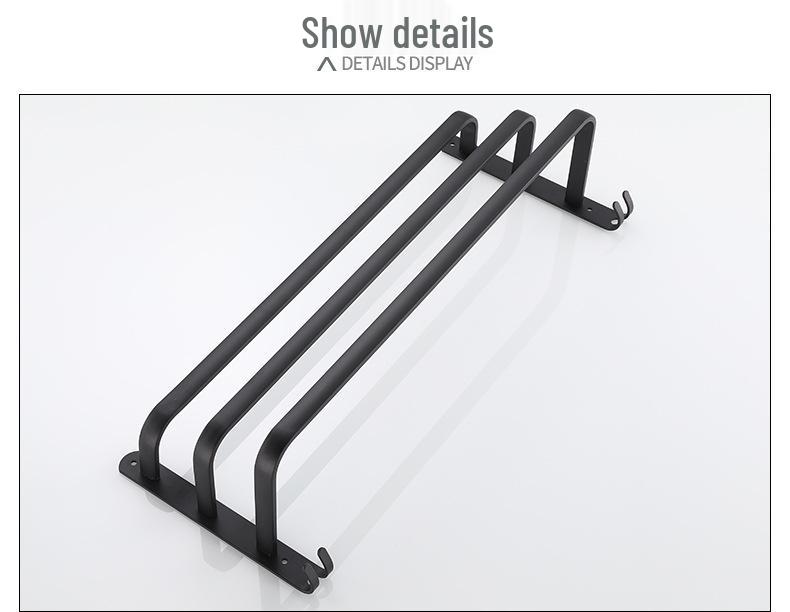 Schwarzer Weltraum-Aluminium Einzel-Handtuchhalter und -ständer zum Aufhängen von Handtüchern im Badezimmer