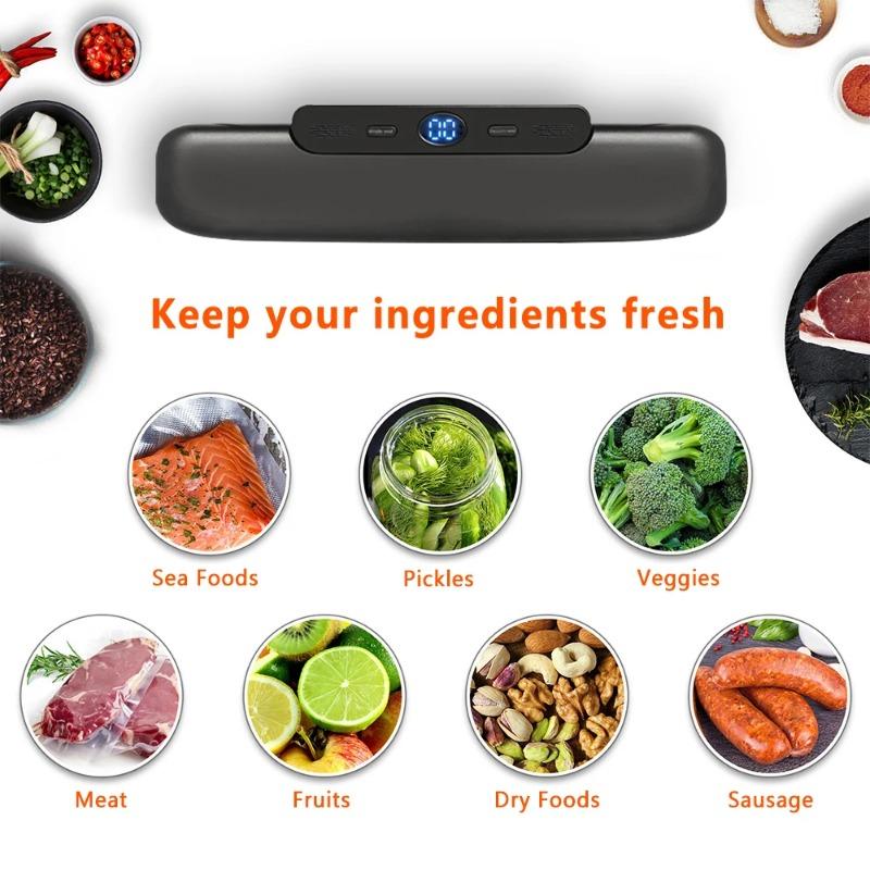Automatic Vacuum Sealer Machine for Food Storage with 10 Free Vacuum Bags | Household Food Sealing Packaging 220V
