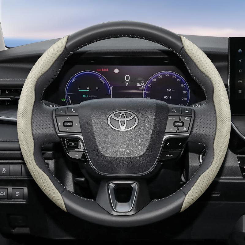 Suitable for Toyota Breathable Hole Leather Steering Wheel Cover Segmented Quick Release Design Non-Slip Durable Chr Yaris Auris Rav4 Corolla Hilu