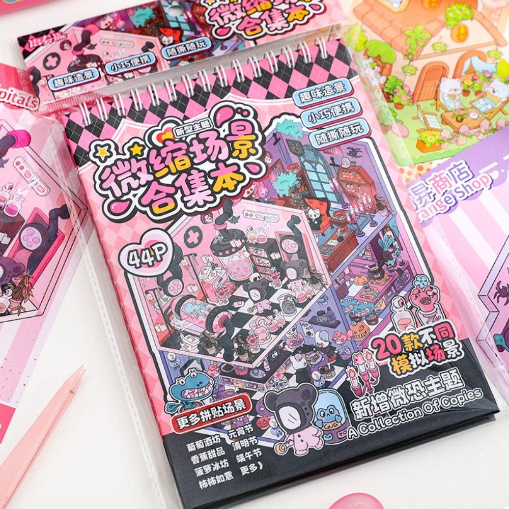 PET 3D Landscape Sticker Decompression 3D Pocket Cabin Scene Stickers Children Gifts