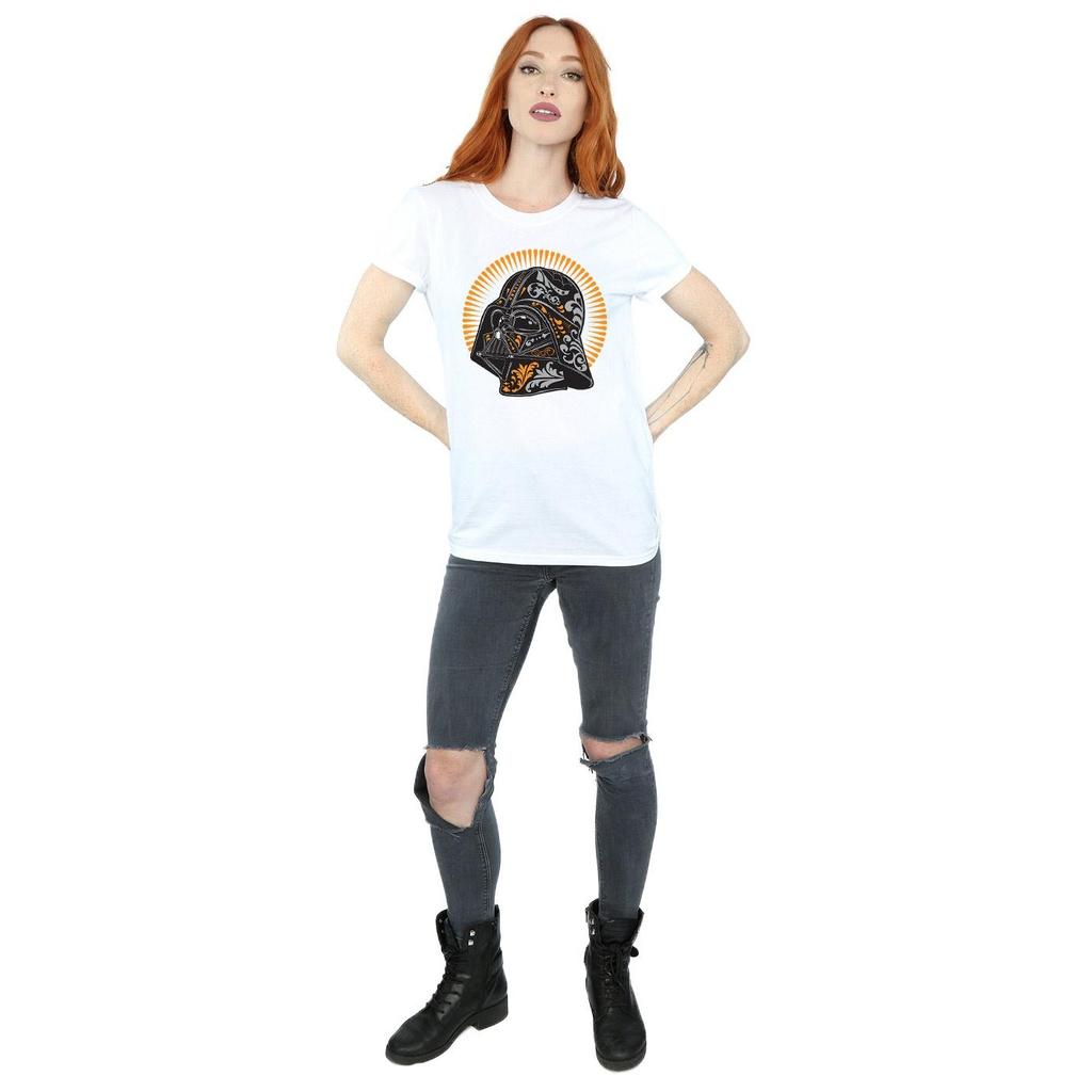 Star Wars Womens/Ladies Darth Vader Dia De Los Muertos Cotton Boyfriend T-Shirt