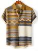 2026 Men's Summer Retro Linen Short Sleeve Lapel Shirt Indian Pattern 3D Print Hawaiian Outdoor Casual Clothes Men's Tops