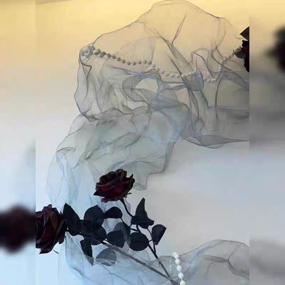 Tkanina Organza Jasná Síťovina Mlha Oblaků Dekorace pro Kutily Pozadí pro Umění Pevná Síťovina Textura Síťoviny Skládaný Tvar