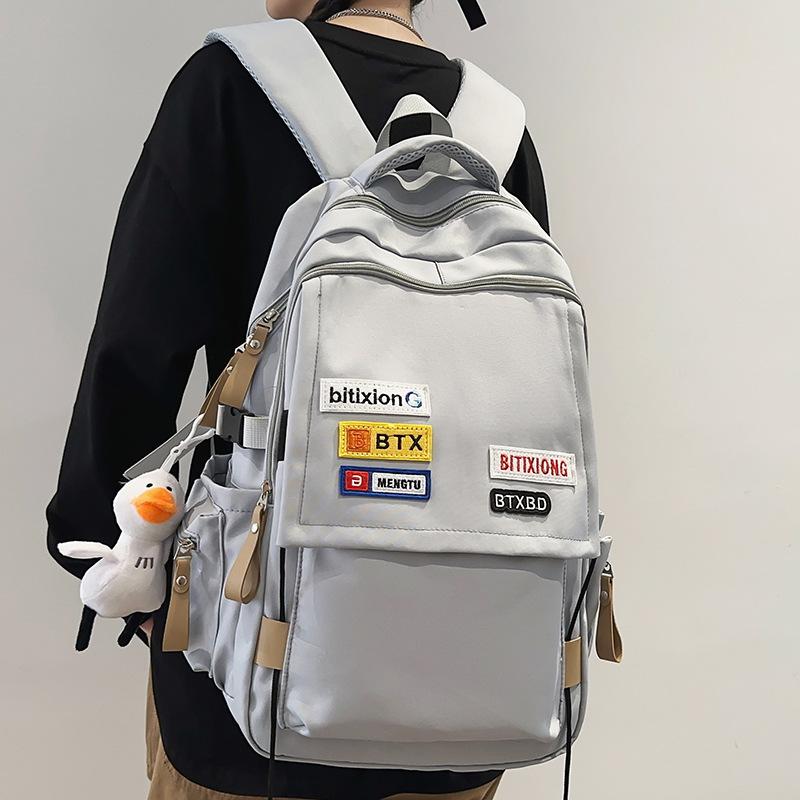 Schoolbags College Students Girls High School Students Burgundy Men Large Capacity Backpack Junior High School Students