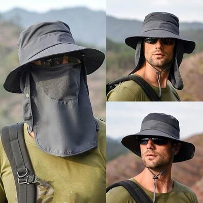 Bonés de caminhada masculinos da moda, chapéus esportivos para atividades ao ar livre, proteção UV para o pescoço, proteção solar