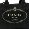 PRADA Canapa Handbag black Women 2-way triangle logo used