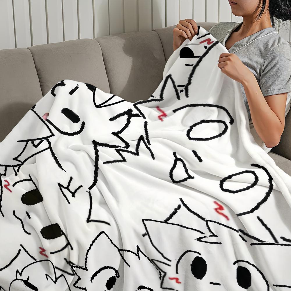 Cute Boykisser Silly Cat Blanket Soft Comfortable Nap Plush Suitable For Iiving Room Office Bedroom Birthday Home Kid Gift