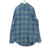 Old Check Pattern Long Sleeve Button Down Shirt M Blue Men's Used