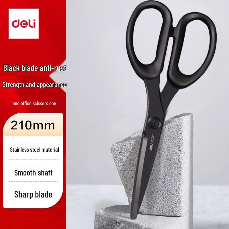 Deli 77794 Black Blade Office & Home Scissors