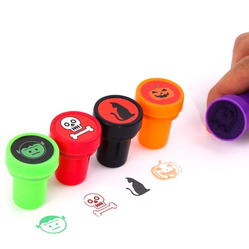 

DIY 50pcs Halloween Stamp Cartoon Pumpkin Signet Toy Painting Photo Album Decor