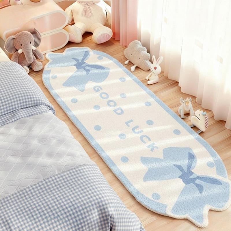 Modern Style Bedroom Decor Plush Carpet Cute Pink Carpets for Living Room Fluffy Soft Bedside Floor Mat Thick Bow Tie Lounge Rug