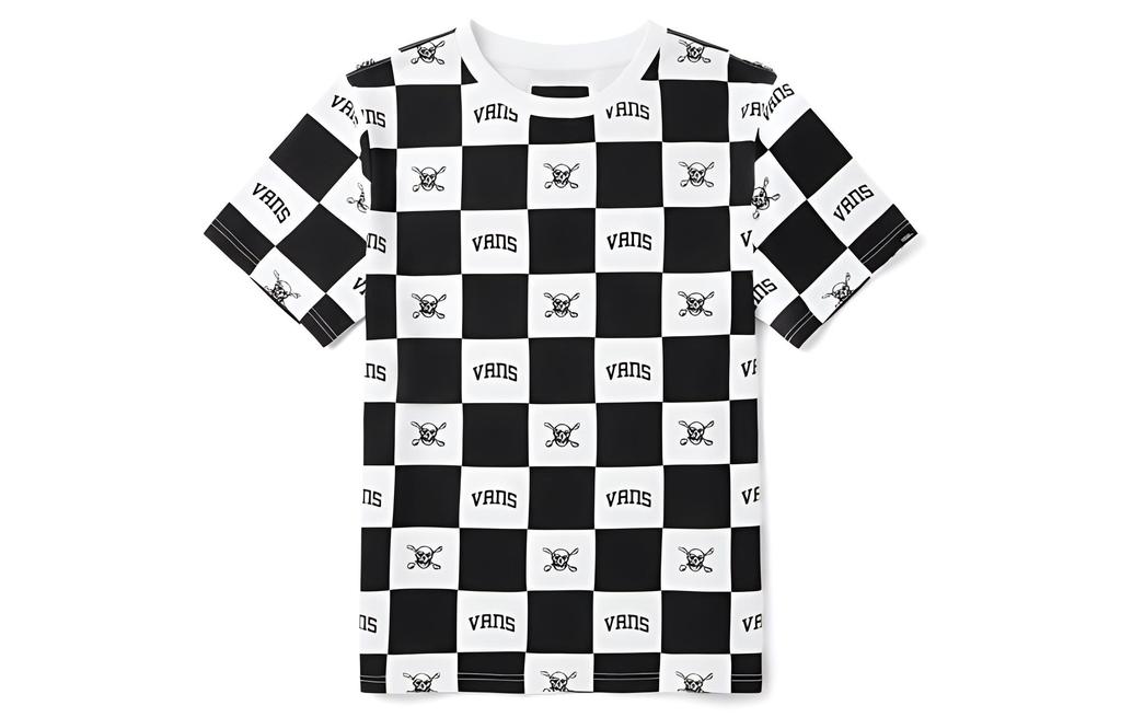 Vans T Shirt Unisex Black White Plaid VN0A54JUZ79