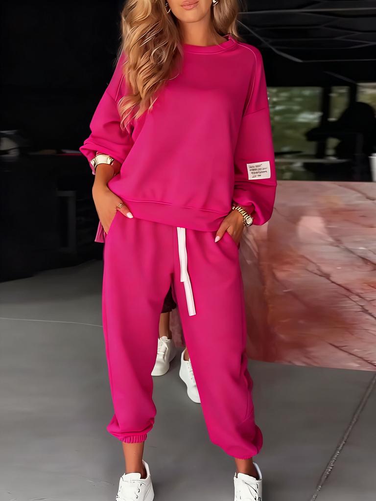 2025 New Women's Cross-border Women's Amazon eBay Casual Sports Sweater Pants Leggings Casual Pants Two-piece Set