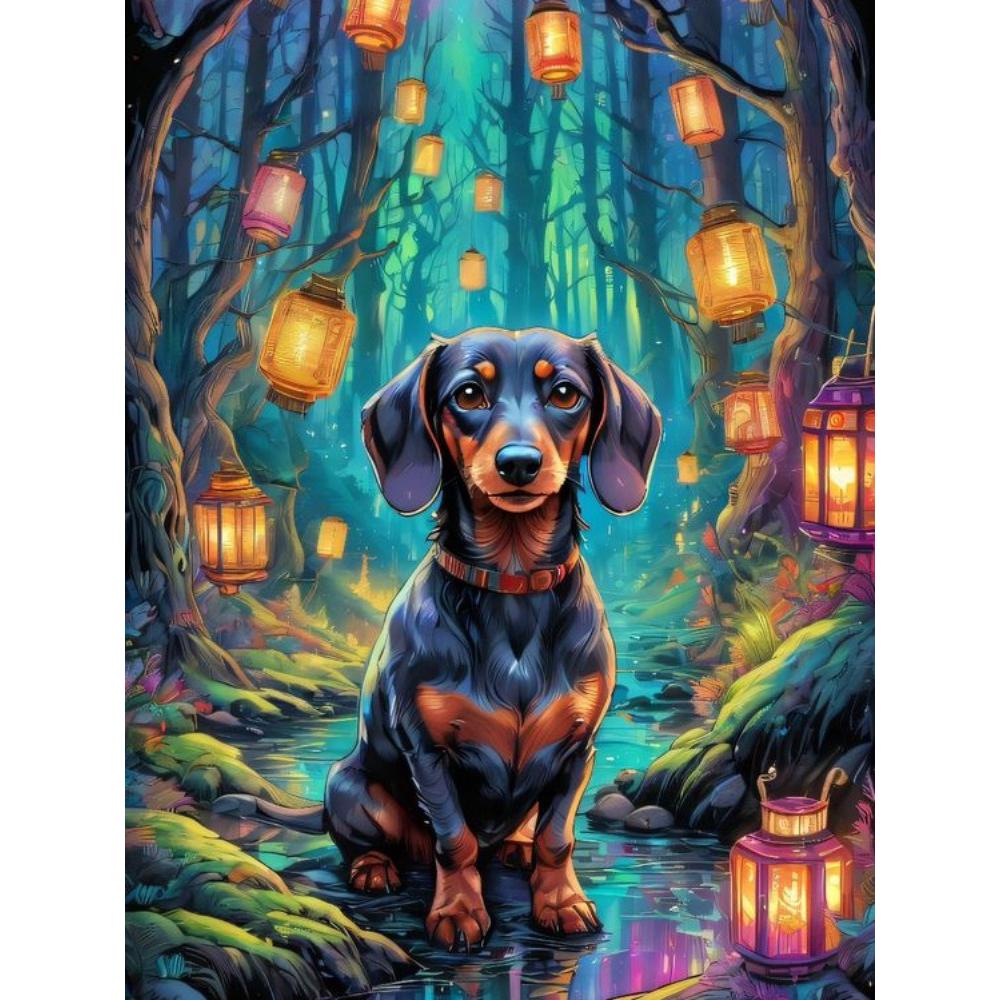 Dachshund 5D Diamond Painting Kits Cozy Cute Pet Dog Art Mosaic Portrait DIY Diamond Embroidery Room Christmas Home Decor Craft