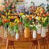 5/10pcs PU Tulip Simulation Flower Artificial Flowers Fake Tulips Real Touch Flower Arrangement Bouquet for Home Wedding Decor