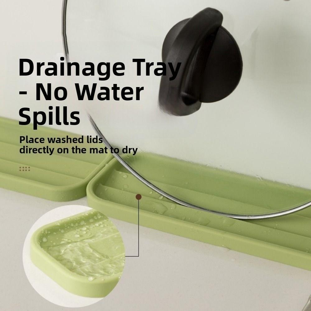 Non Slip Pot Lid Storage Mat Silicone Tableware Draining Pad Cutting Board Rack  Household