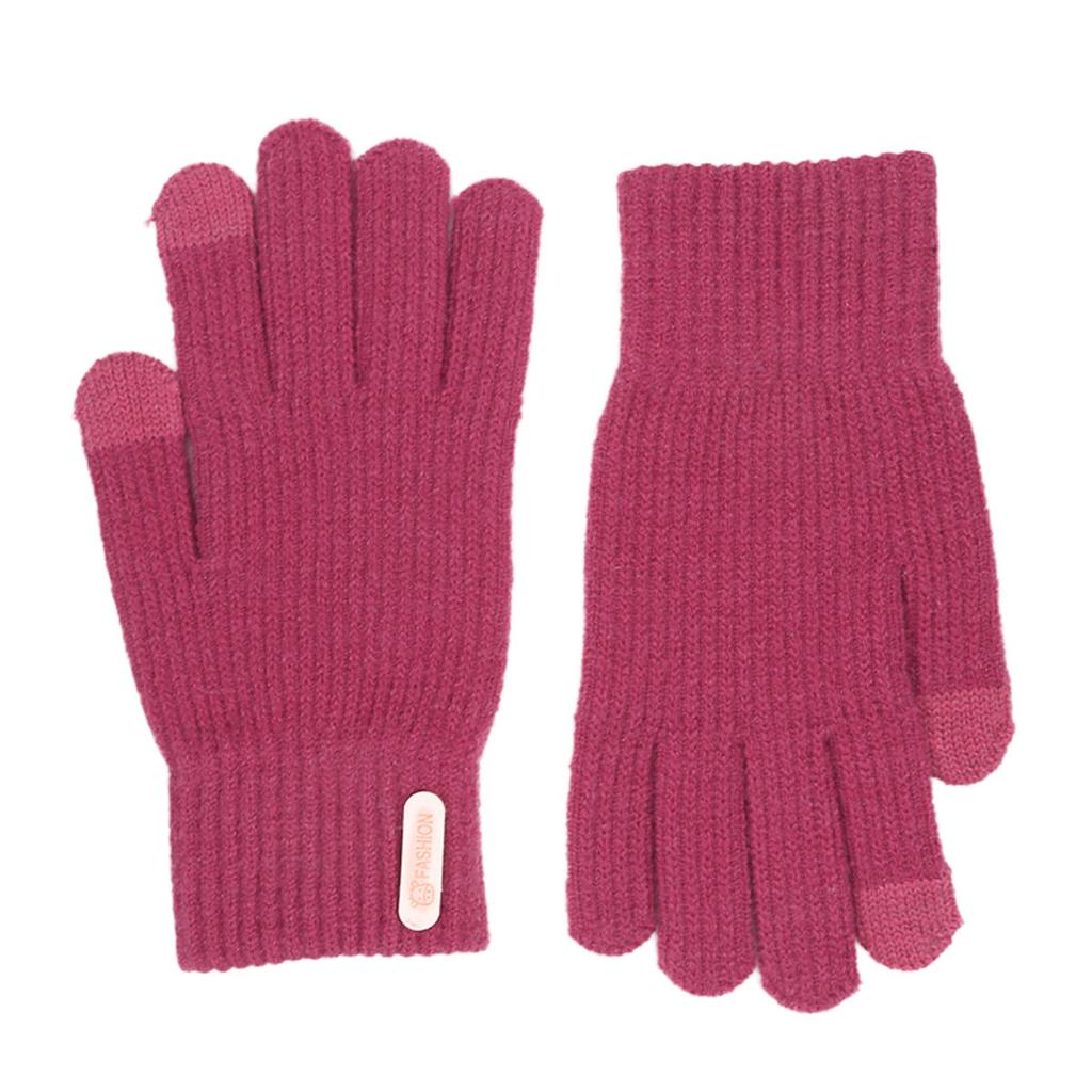 Fleecegefütterte gestreifte thermische Strickhandschuhe Verdickte Herbst-Winter-Warmhandschuhe Kältebeständige winddichte Fäustlinge