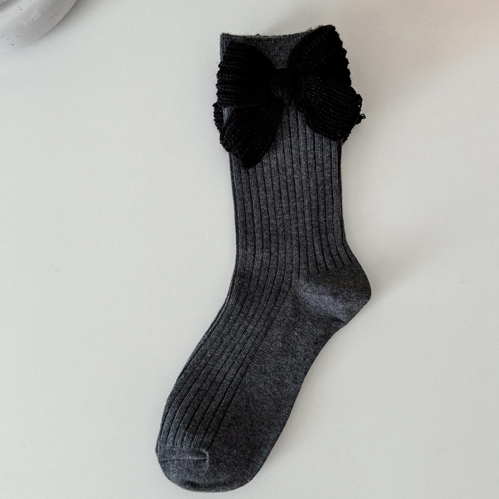 

Ladies Bow Socks, Coffee Colored Maillard Yarn, Bow Pile, Long Tube Socks, Outer Socks One Size