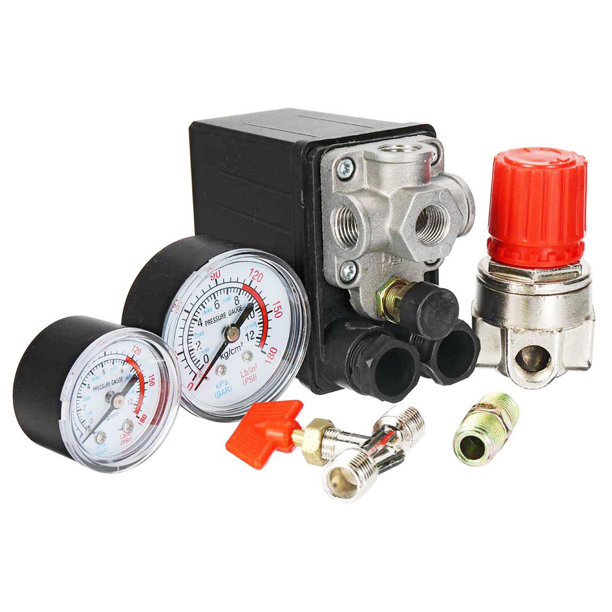 

Heavy Duty Air Compressor Pressure Switch Control Valve 90-120PSI 1/4 Port for Small Compressing Machine Parts Portable