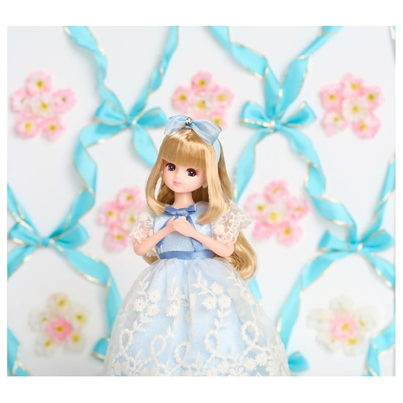 Takara Tomy Licca-chan Doll LD-09 Classical Blue Ribbon Dress-up Pretend Play Toy (Ages 3 and up)