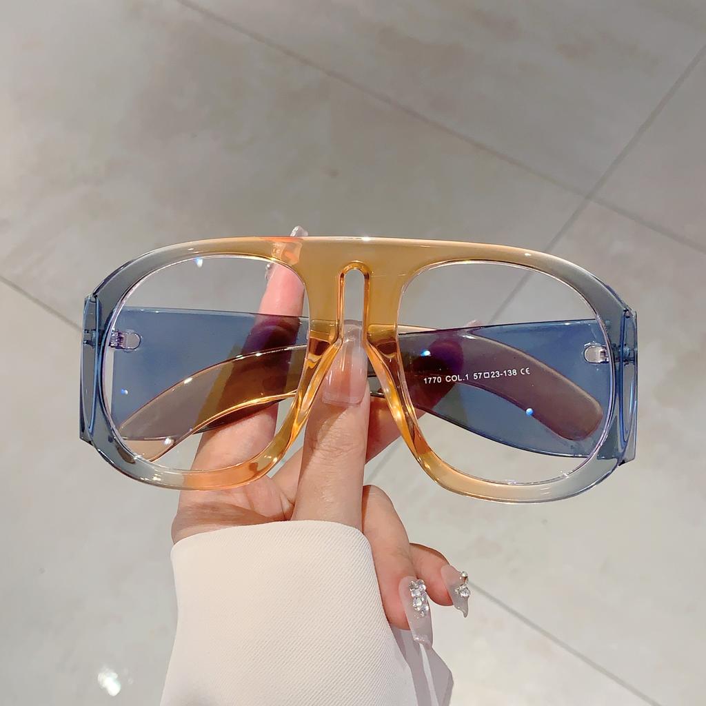 Oversized Round Glasses Women  New in Blue Light Blocking Eyewear Ins Trendy Brand Design Non-prescription Eyeglasses