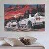 Resurrection Racing Sunset Tapestry Bedroom Dormitory Game Room Wall Hanging Fabric Car Enthusiast Home Decoration