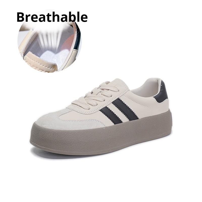 

Туфли Dexun из натуральной кожи, модные кроссовки на толстой подошве, спортивная обувь, универсальные белые туфли, легкие туфли Форреста Гампа, повседневная женская обувь 35 бежевый